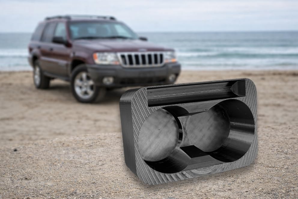 Cup Holder Insert for Jeep Grand Cherokee WJ/WG 1999–2004, Console Replacement with Dual Cup Wells and Phone Holder, Press-Fit Upgrade Organizer