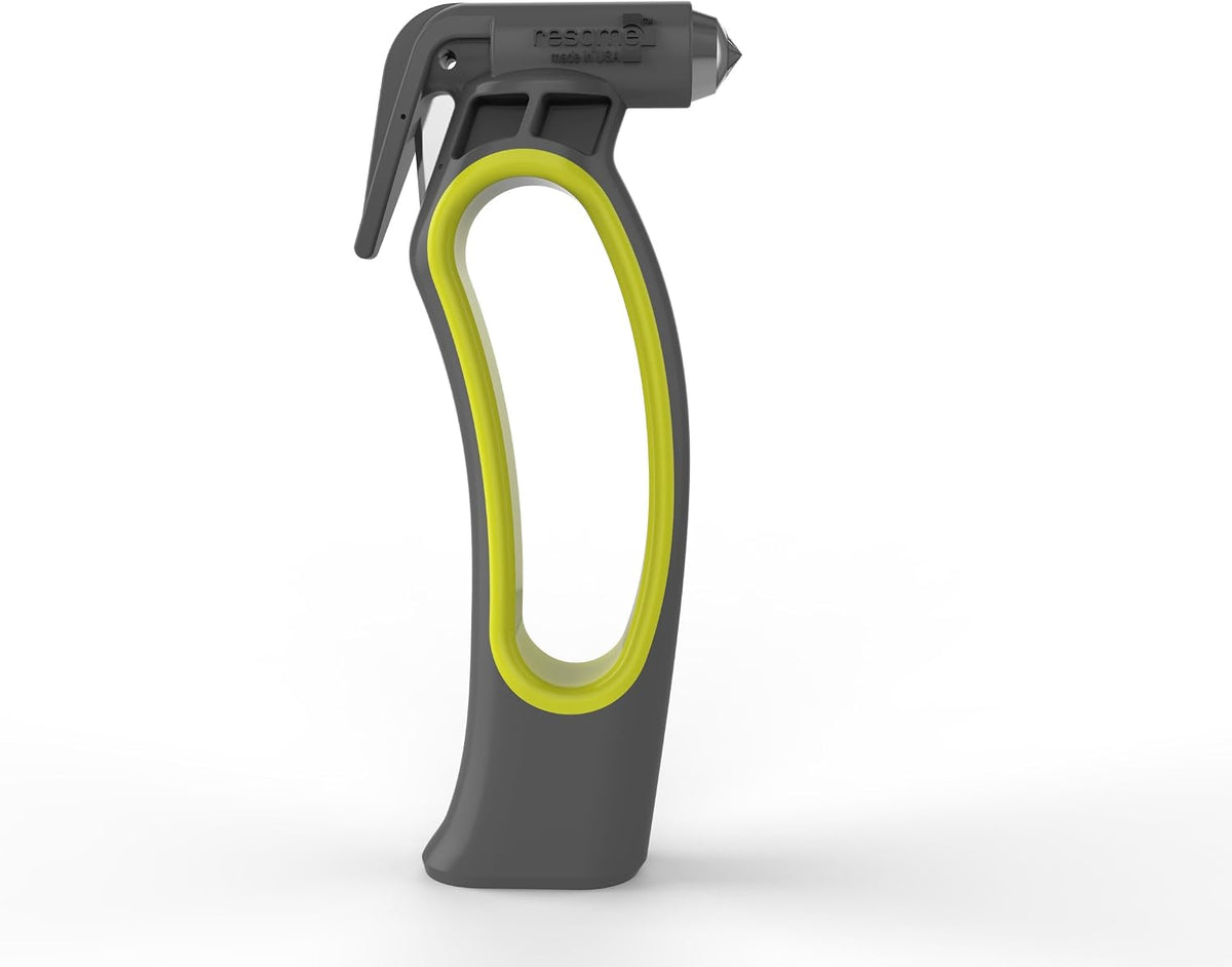 Resqhammer, Ultimate Safety Hammer, Seat Belt Cutter and Window Breaker, Emergency Family Car Escape Tool, Portable and Compact, Charcoal