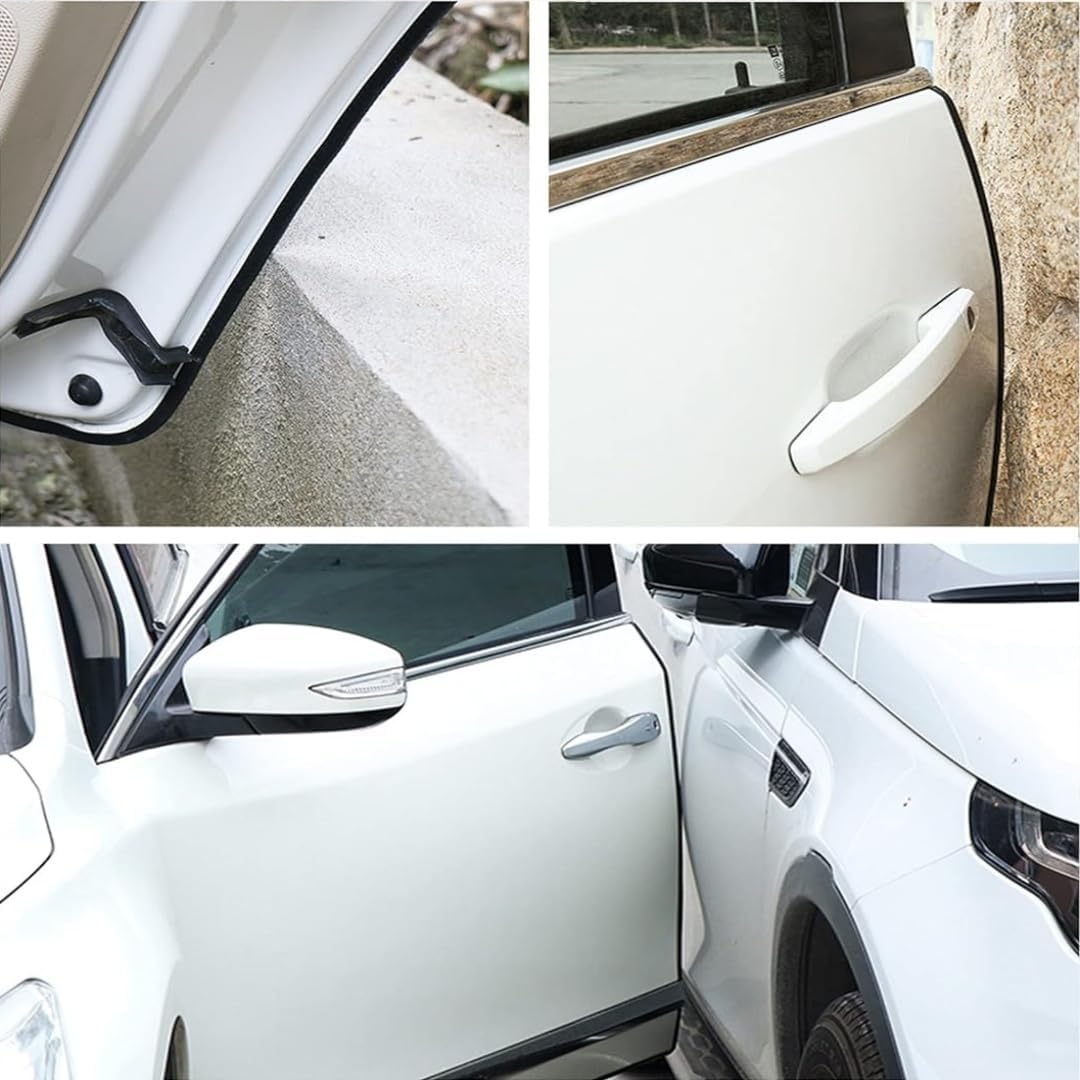 32Ft(10M) Door Edge Guard Black Car Guards Protector for Cars Rubber Auto Trim U Shape Build in Metal Sheet No Need Adhesive Easy to Cut Most Car Accessories sohochic