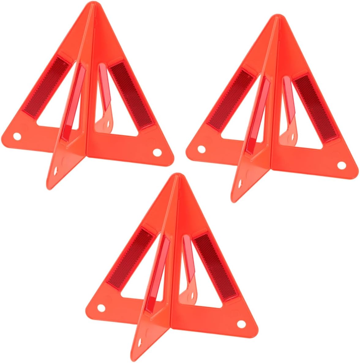 PRETYZOOM Reflective Warning Triangle Set of 3 for Roadside Safety Emergency Triangles Reinforced Base Foldable Design for Vehicles for Roadside Assistance and Safety Kits