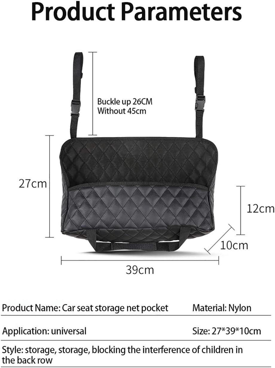 Car Handbag Holder Between Seats Back Storage Organizer Net Pocket Purse Holder Tissue Purse Holder, Driver Storage Pouch for Handbag Cup