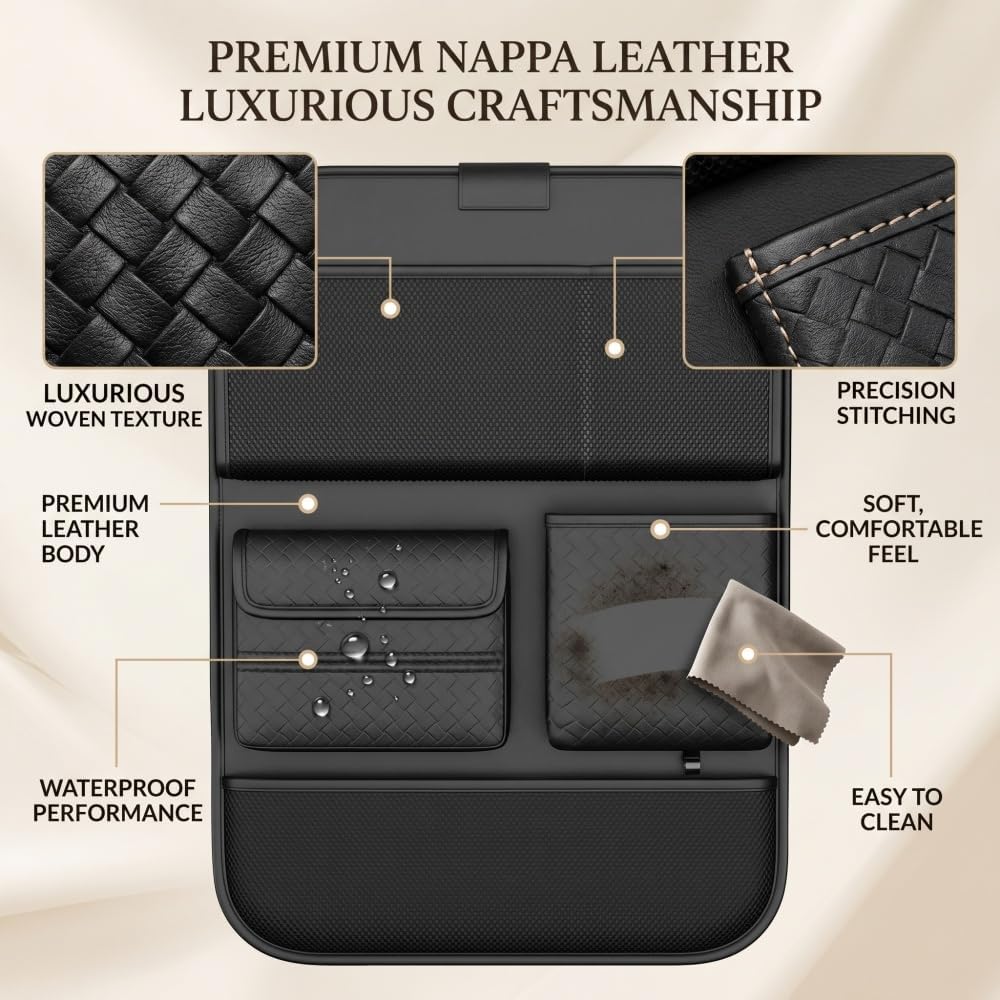 Car Seat Back Organizer with Foldable Tray, Tablet Holder & Pockets