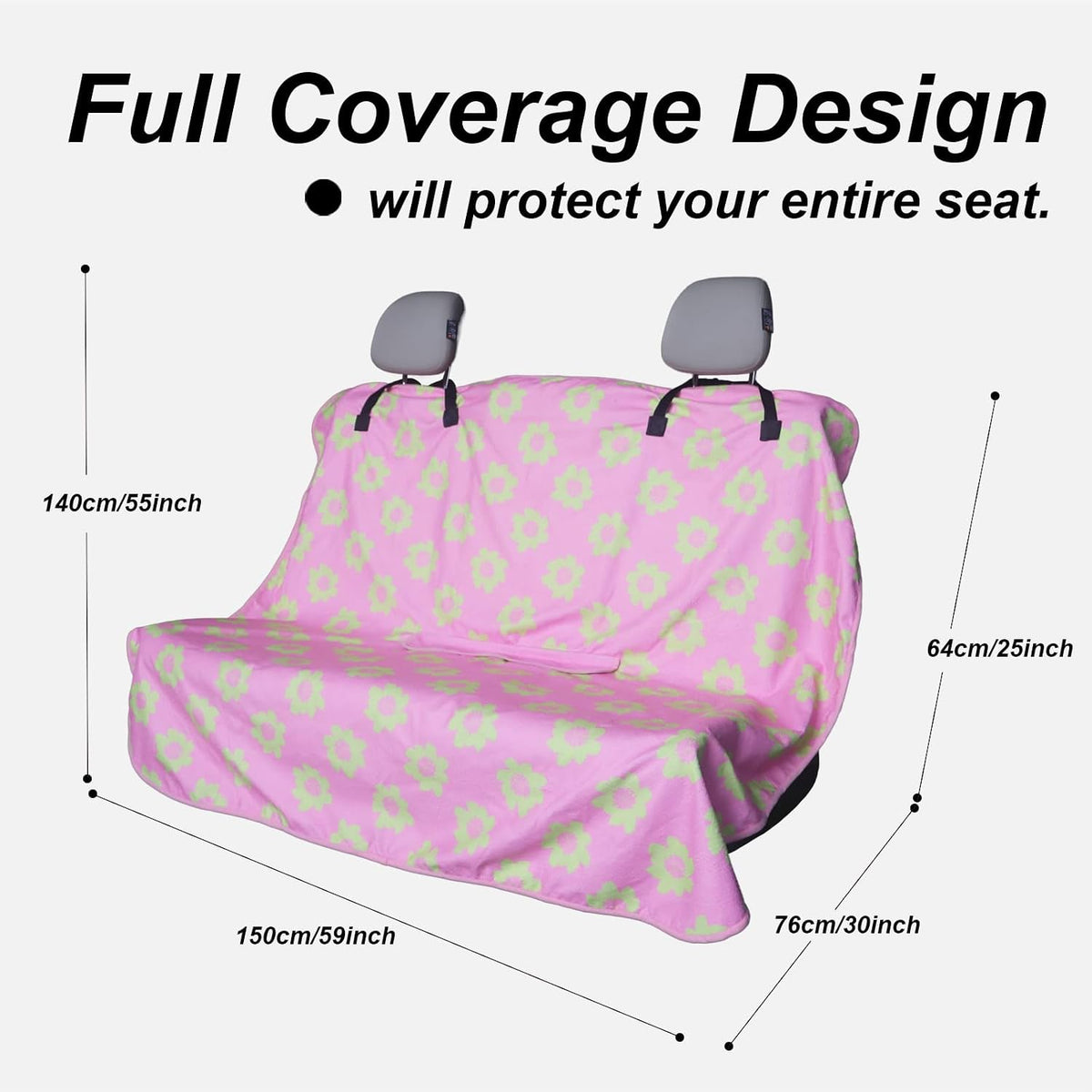 Sweat Towel Car Seat Cover Protector Front Seats for Gym Workout, Running, Swimming, Beach and Hiking, Waterproof Universal Seat Cover for Car, Trucks, Van & SUV (1, Pink Flower, Rear Seat)