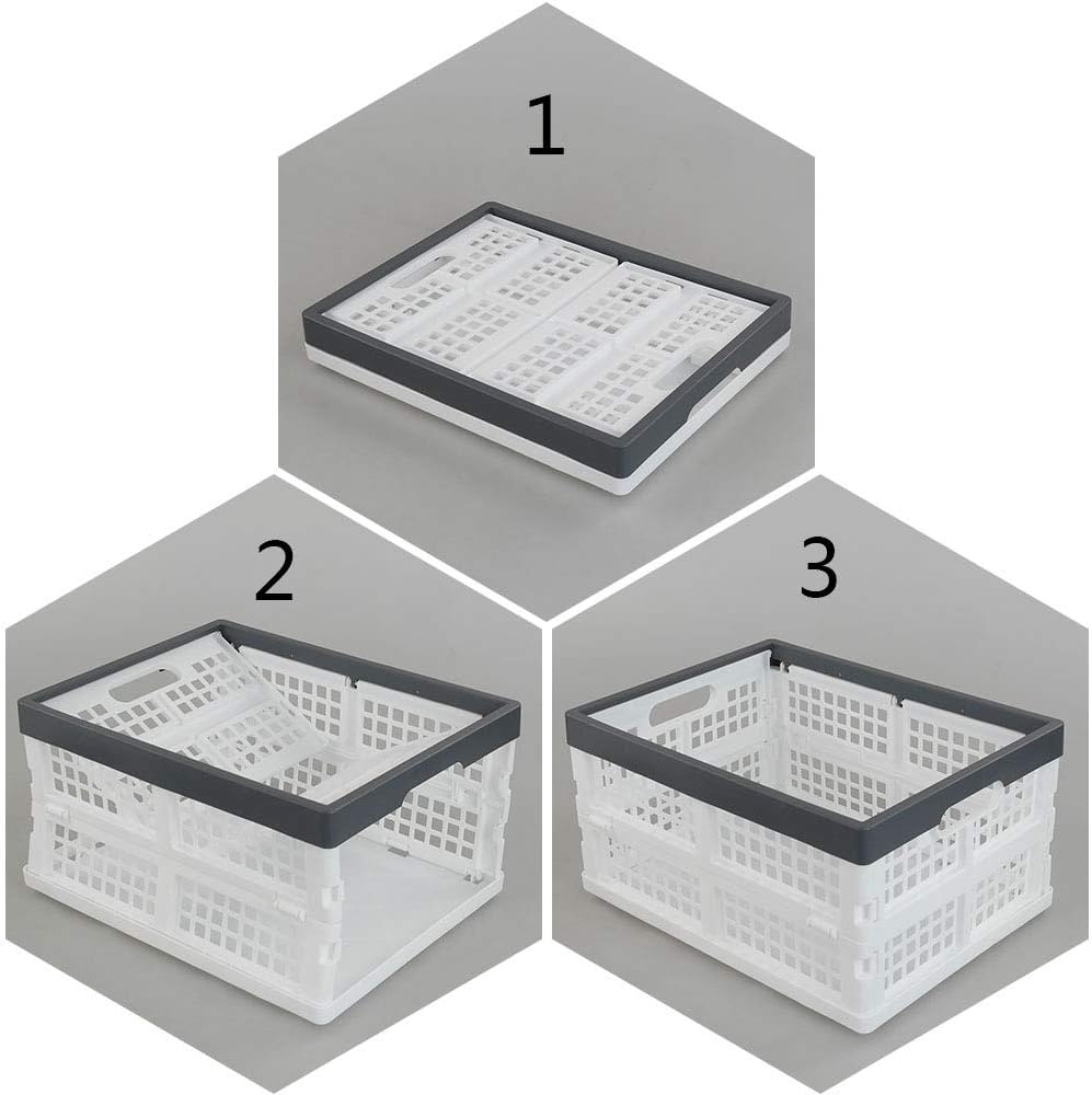 Teyyvn 4-Pack Collapsible Milk Crates, 15L Plastic Stackable Storage Bins | Utility Folding Baskets, Ventilated Design for pantry, garage, closet and grocery storage