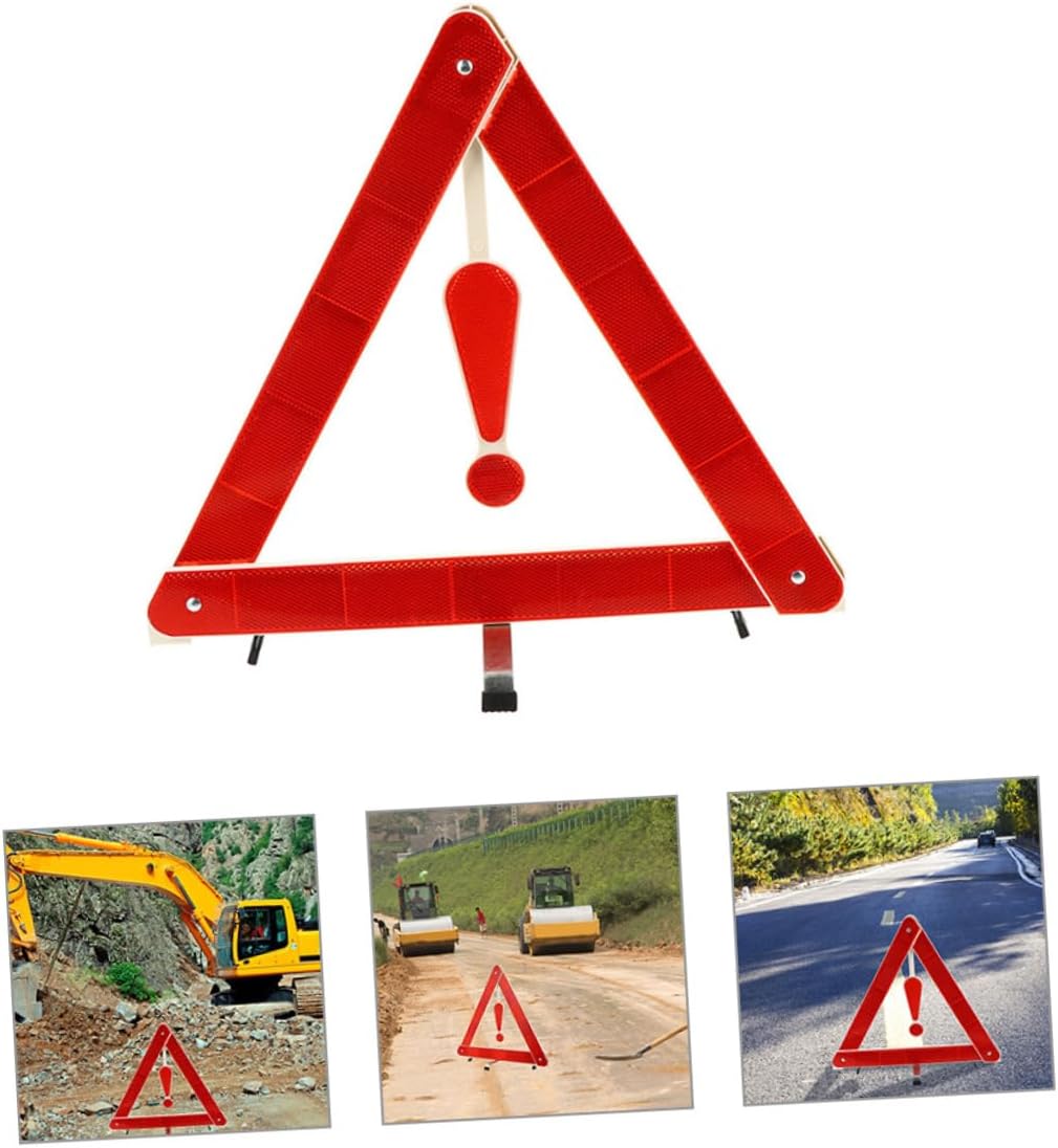 3pcs Reflective Triangle Warning Signs for Vehicle Roadside Emergencies