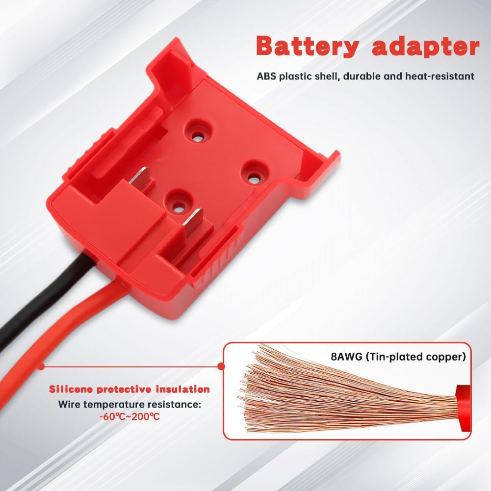 Jumper Cables with Adapter Compatible with Milwaukee M18 Battery