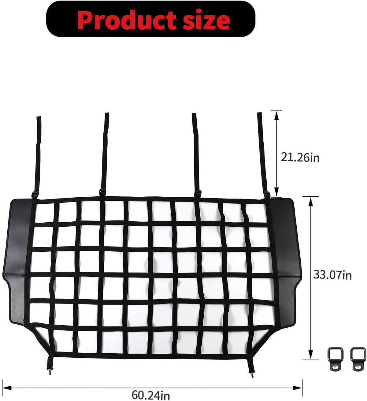 RT-TCZ Car Rear Trunk Organizer Isolation Cargo Net, Mesh Dog Barrier Divider Net for Jeep Wrangler JKU & JLU 4 Door 2007-2023