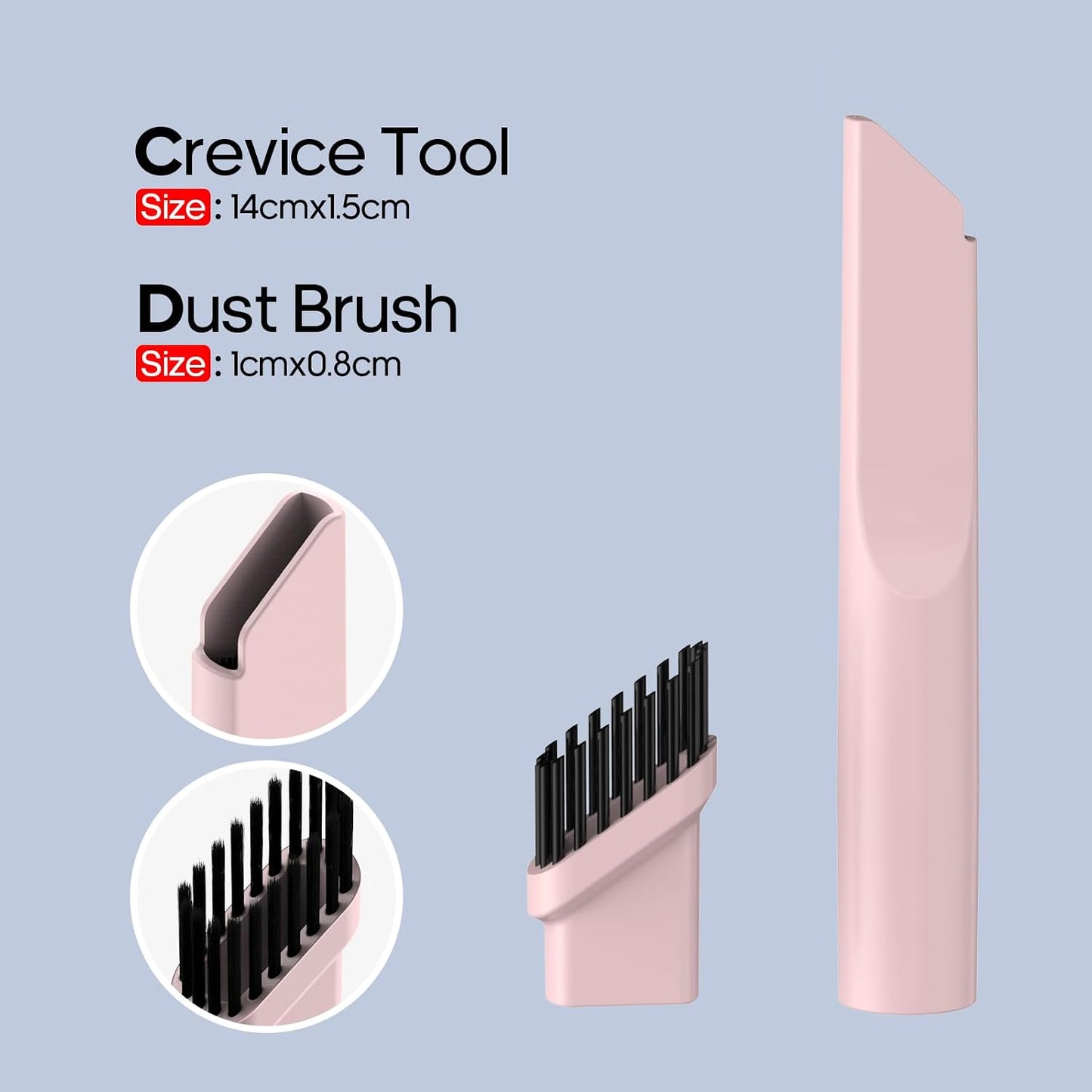 Auloea Portable Mini Car Vacuum Cleaner Pink, High Power Cordless(400g) Handheld Rechargeable Vacuum Cleaner for Desk V06