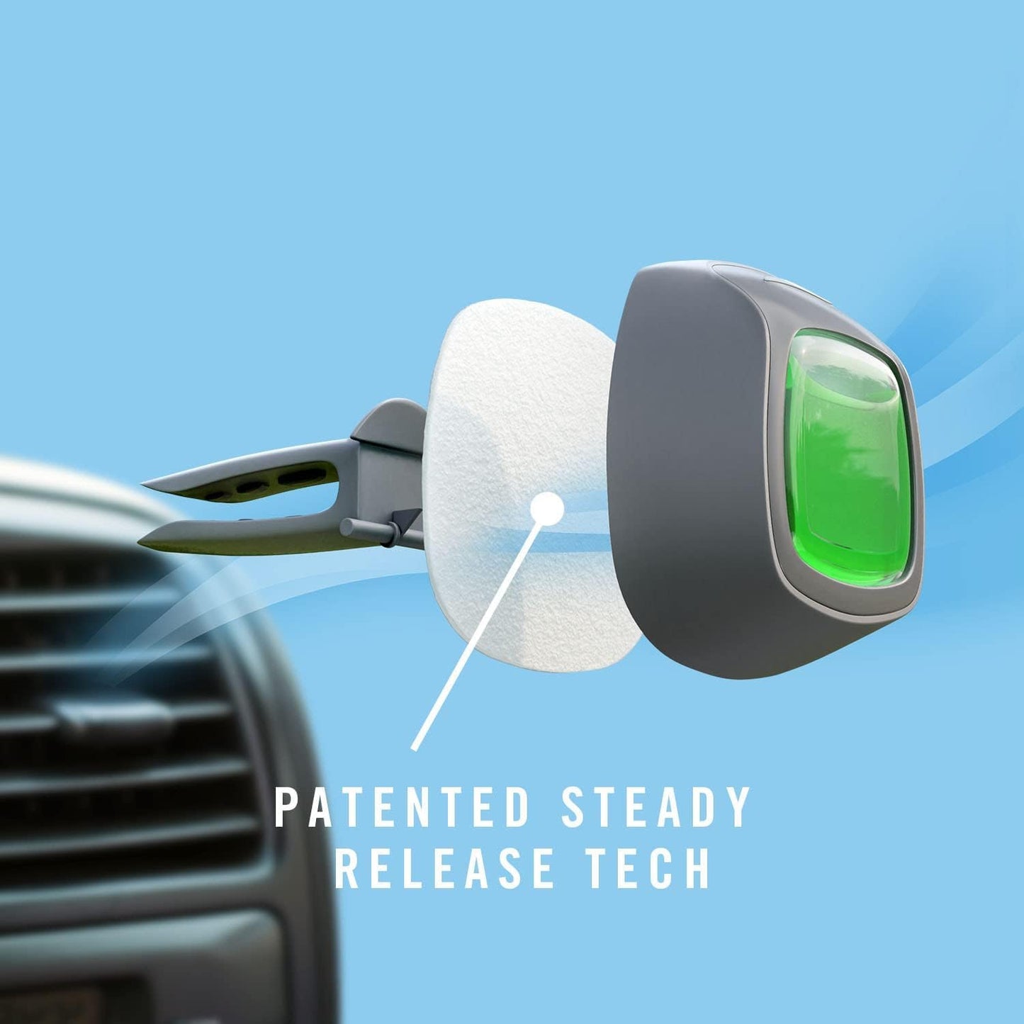 Febreze Car Odor-Fighting Car Freshener Vent Clip Linen &amp; Sky, 0.06 fl oz, 3 Ct Pack of 2