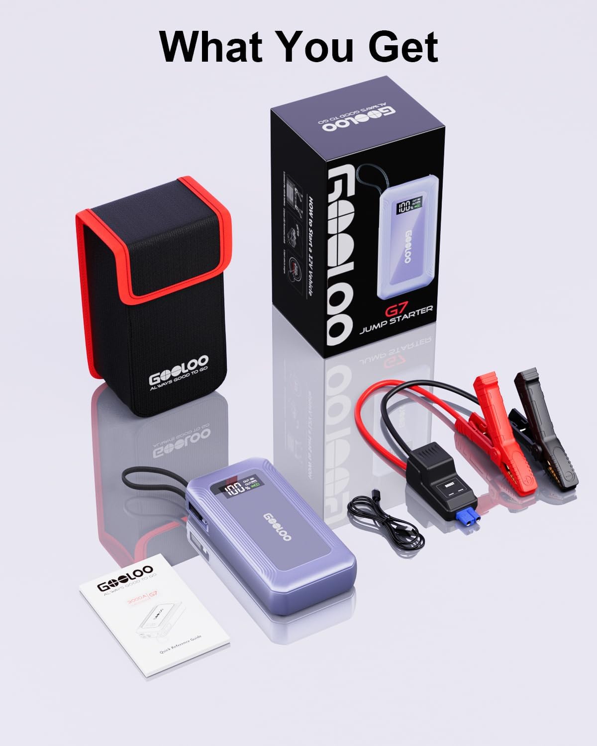 GOOLOO G7 3000A 12V Lithium Jump Starter Booster Pack with Built-in Cable