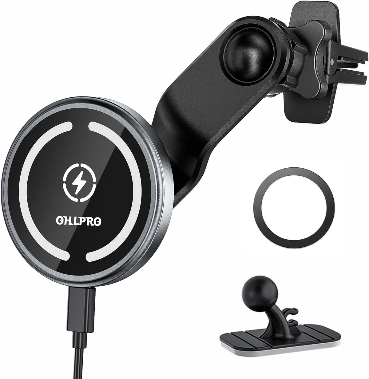 OHLPRO for MagSafe Car Mount Charger iPhone Wireless Car Charger