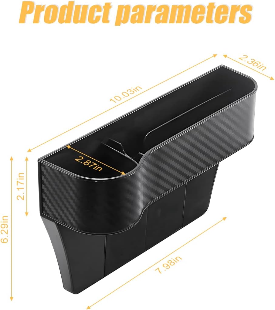 2 Packs Car Seat Gap Filler Organizer, Multifunctional Seat Gap Storage Box with Cup Holder, Console Side Extra Pouchs with USB Car Charger, Auto Accessories for Cellphone Wallet Key