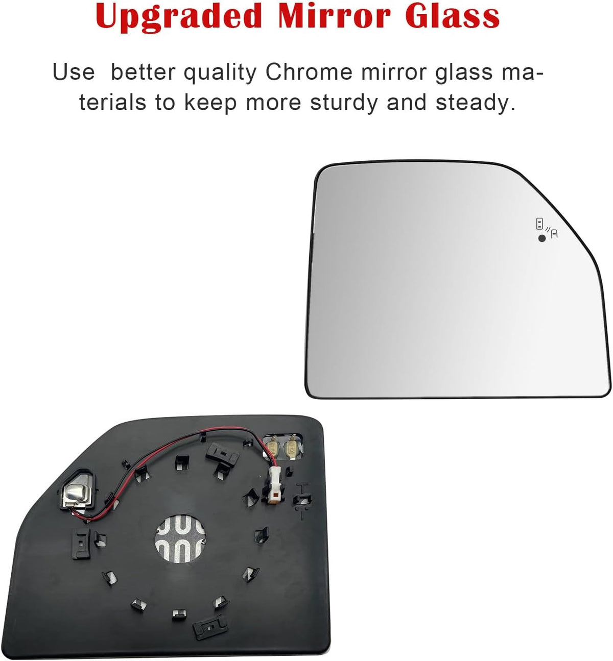 Passenger Side Mirror Replacement for 2015-2020 Ford F150, 2017-2022 Ford F250 Super Duty, 2017-2019 Ford F350 Pickup Truck, Right Side Mirrors Glass, with Backing Plate, Power Heated, Blind Spot