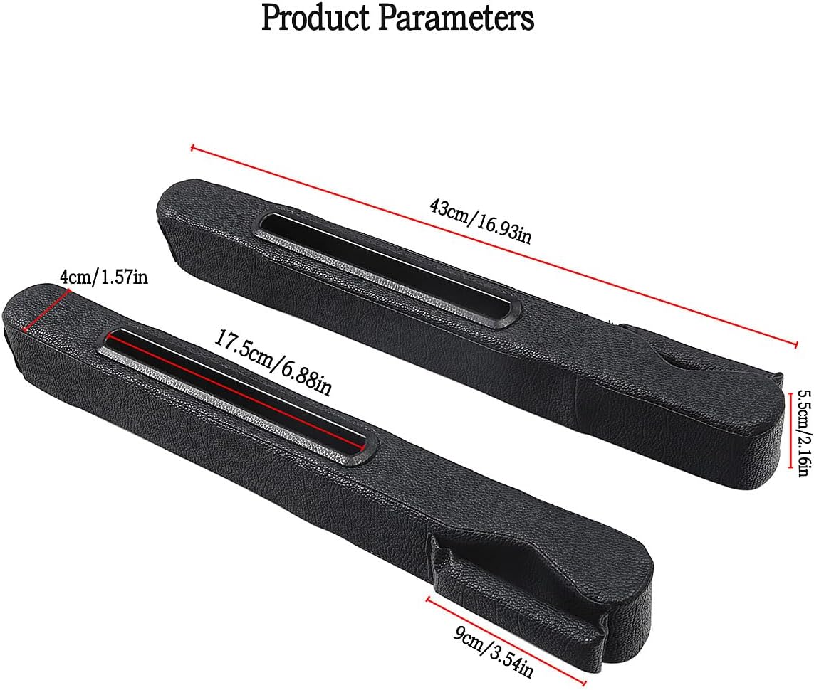 2 Pack Car Seat Gap Filler Organizer for Driver Side and Passenger Side Auto Center Console Side Filler Filler for Car Front Seat (Black 2 pcs)