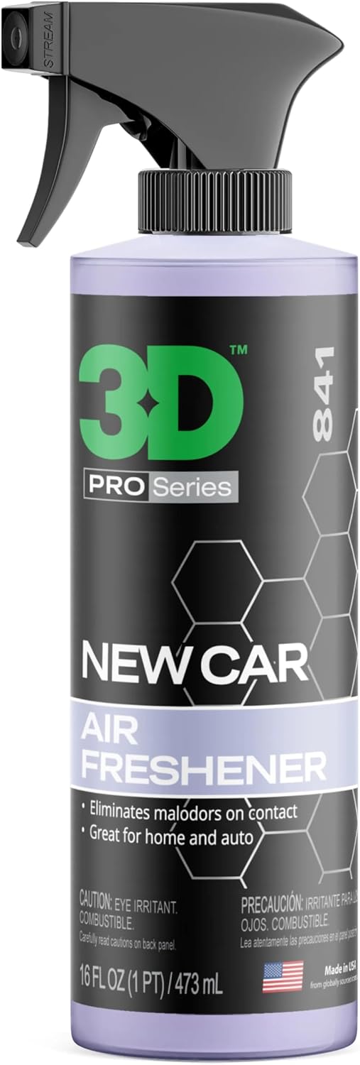 3D Water Based Odor Eliminator | Made in USA | All Natural | No Harmful Chemicals |Air Freshener (New Car Scent)