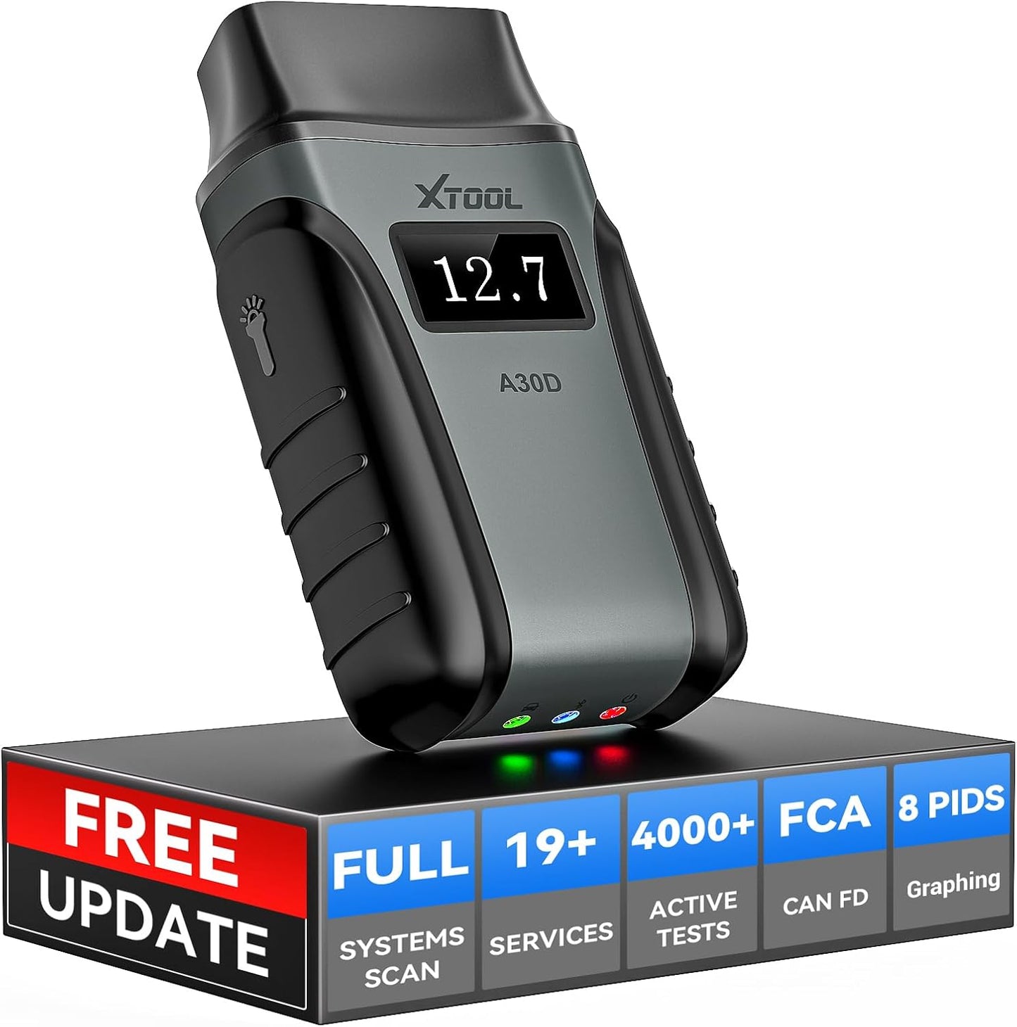 XTOOL Anyscan A30D OBD2 Scanner Diagnostic Tool - Bidirectional Scan Tool Wireless - Lifetime Updates & 19 Resets Crank Sensor EPB Throttle Relearn - Full System Car Code Reader for iPhone & Android