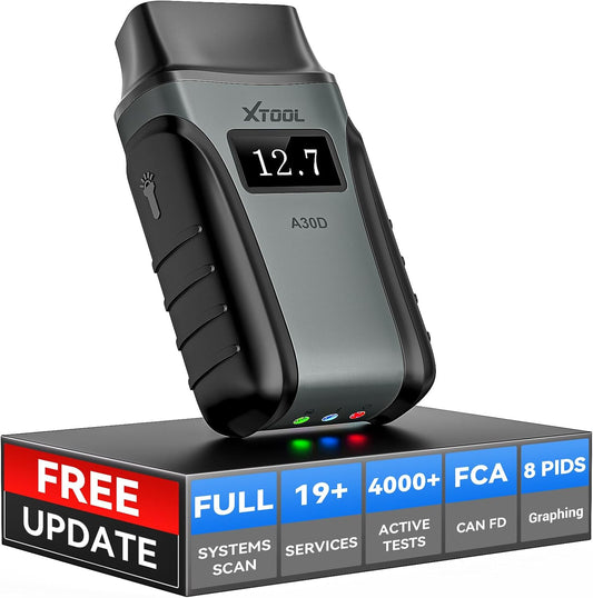 XTOOL Anyscan A30D OBD2 Scanner Diagnostic Tool - Bidirectional Scan Tool Wireless - Lifetime Updates & 19 Resets Crank Sensor EPB Throttle Relearn - Full System Car Code Reader for iPhone & Android