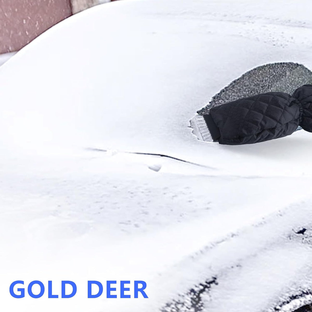 Ice Scraper with Glove Car Windshield Scraper for Ice and Snow w/Fleece Waterproof No Scratch Comfortable Glove Ice Scraper Car Scraper Snow Brush Snow Quickly Removal,Black