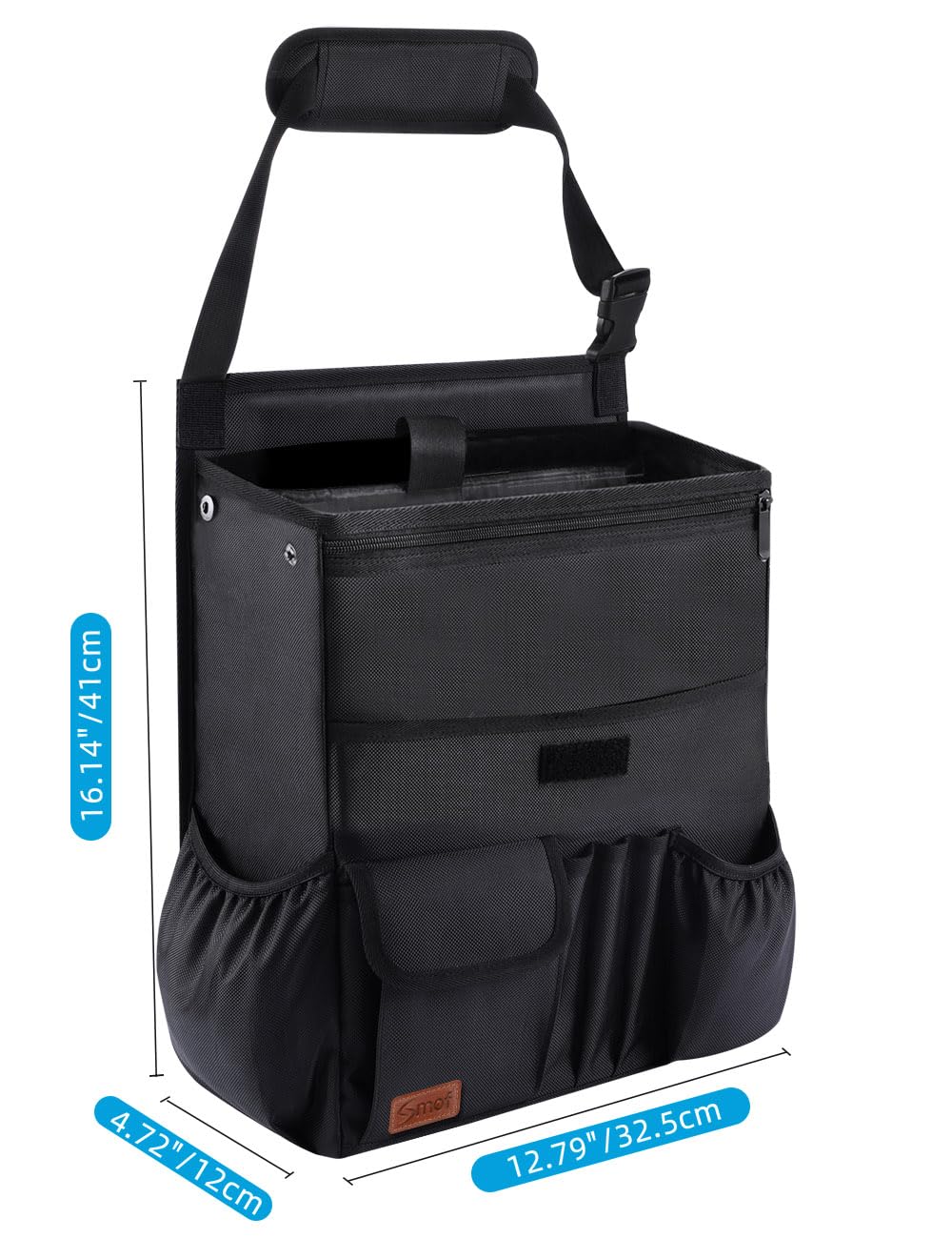 Smof Car Organizer for Front Seat - Hanging Car Seat Storage Organizer for Office/Kids/Truck,Multiple Pockets Car Seat Organizer with Separately Pokect for Laptop, Cup Holde & Travel Accessories