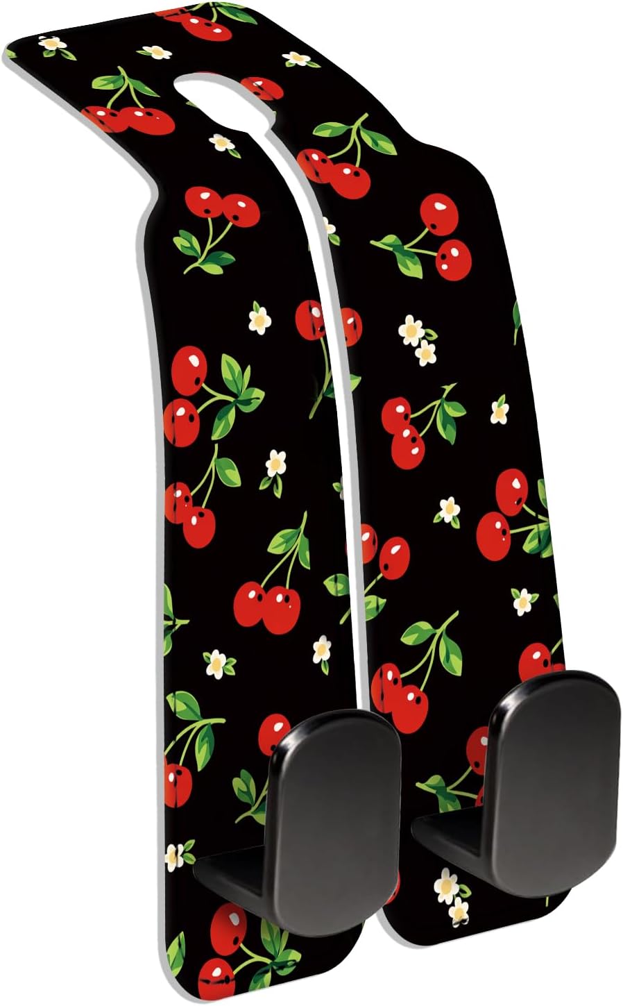 Car Seat Back Storage Hook, Funny Car Purse Hook, Cute Vehicle Storage Organizer for Purses Handbags Black Red Cherry