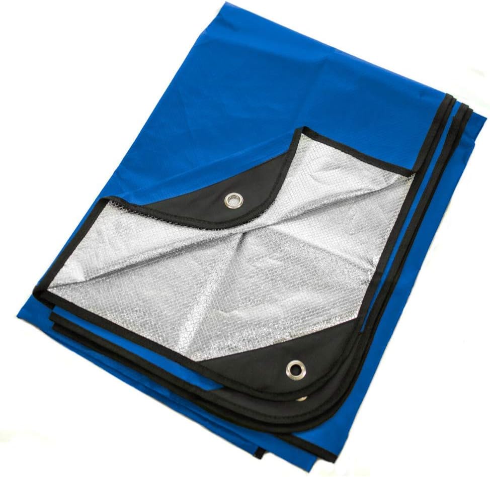 Arcturus All-Weather Outdoor Survival Blanket, Thermal Emergency Blanket, Reflective Heat Tarp with Grommets, Lightweight for Camping, Backpacking, Hiking & Emergency Car Kits, Blue, 60x82in