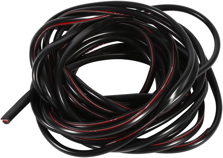 16ft 5M U Shape Rubber Seal, Car Door Edge Guards Trim Protector Strip with Internal Double Sided Tape (Black)