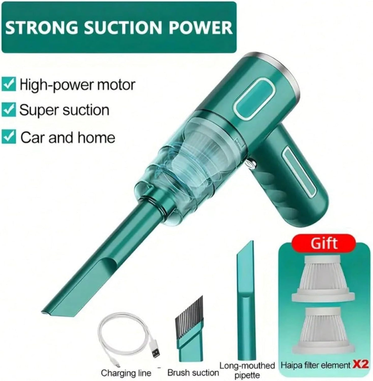 Rechargeable Cordless Handheld Vacuum for Pet Owners, Home & Car Users - Compact Cleaner for Pet Hair