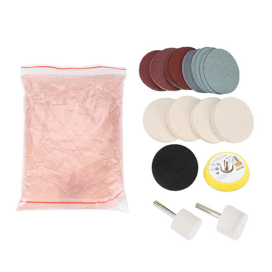 Windshield Scratch Remover Glass Polishing Kit Scratch Removal Set,Multifunctional 34 Pcs Scratch Removal Set Ceric Dioxide Abrasive Polishing Disc Abrasive Disc Polishing Pad Windscreen and Glass