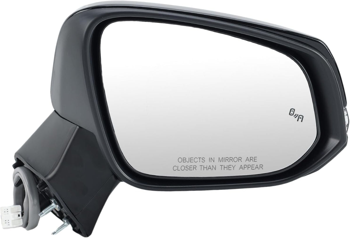 Right Passenger Side Mirror Compatible with Toyota RAV4 2019 2020 2021 2022 2023 2024 Power Heated Turn Signal Blind Spot Door Rear View Mirrors 8 Pins Black