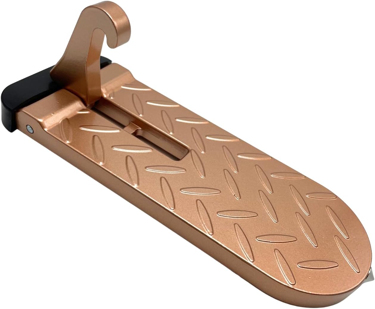 Car Door Step for Easy Roof Access -Multi-Foldable Aluminum Alloy Car Step Hook for Most Cars, SUVs, Trucks - with Glass Breaker - Roof Rack Accessories(Long Style Golden 1 Pack)