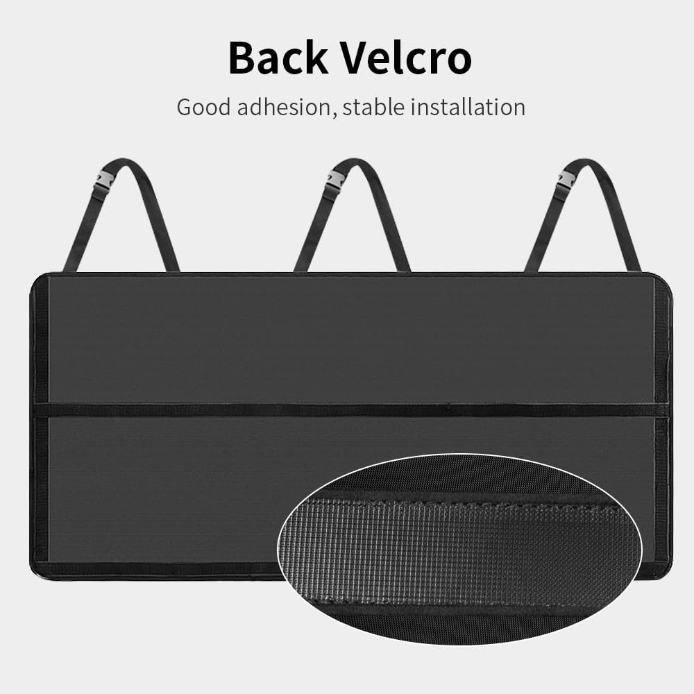 Viaviat Hanging Car Trunk Organizer, Collapsible Backseat Storage Bag with 9 Large Pockets for Medium or Large Size SUV, Truck, MPV, Car Interior Accessories (Black)