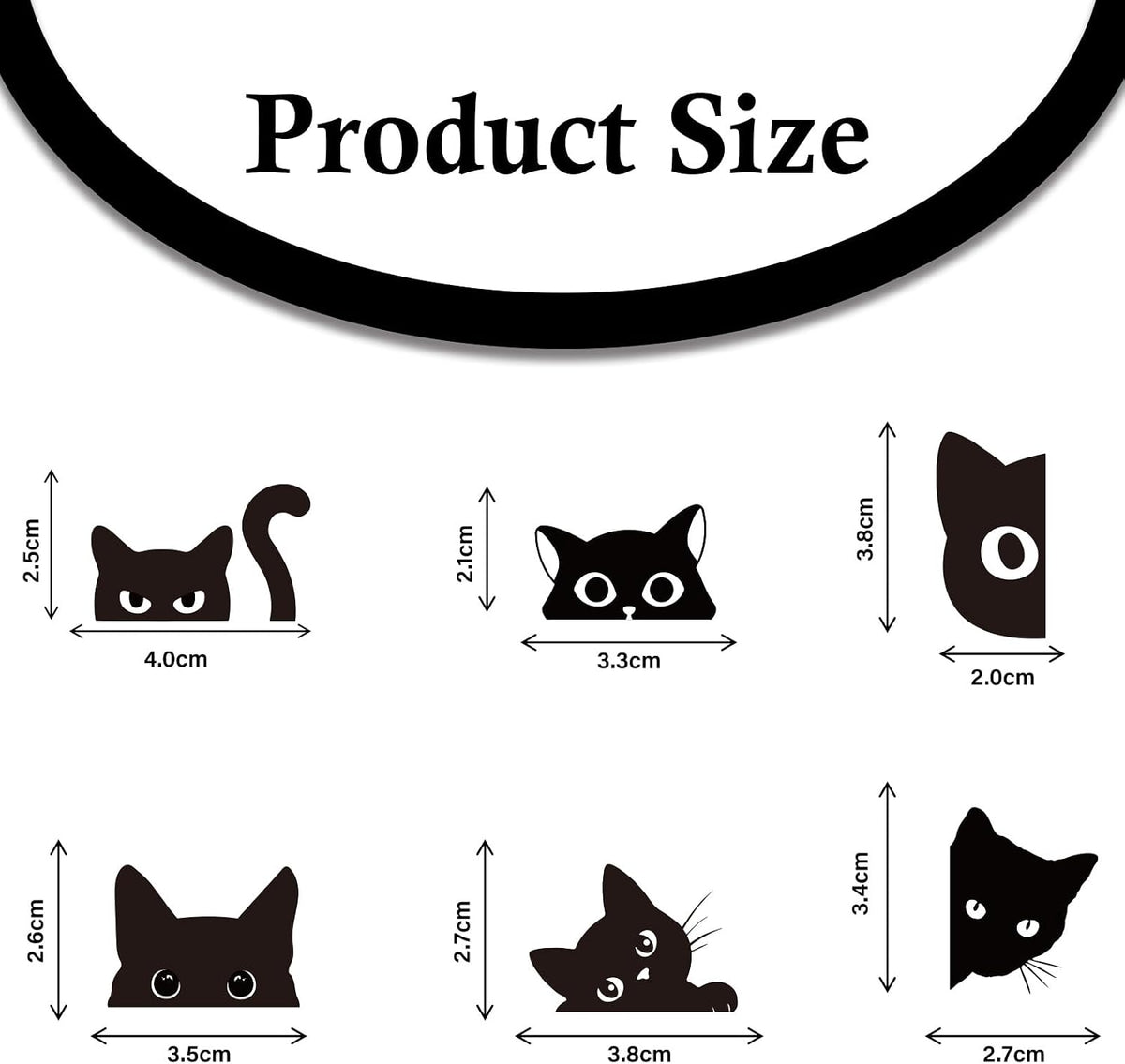 Dazoratix Cat Rearview Mirror Decal - 6 Pcs Cute Peeking Car Window Sticker