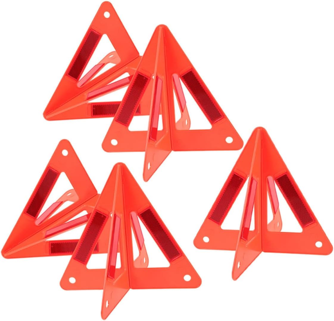 Beaupretty 5pcs Emergency Triangle Warning Sign for Vehicle Roadside Use