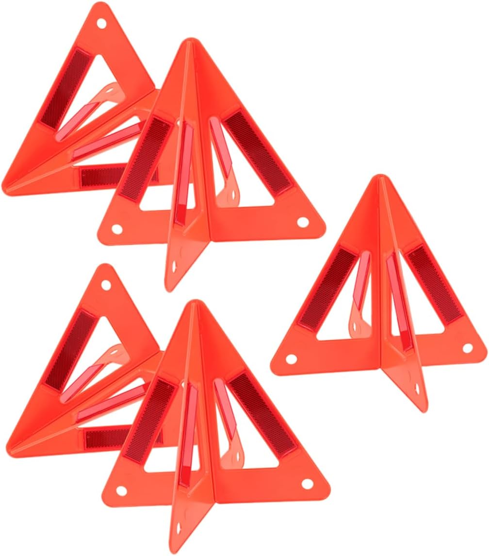 DECHOUS 5pcs Triangle Warning Signs for Vehicle Roadside Safety Alerts