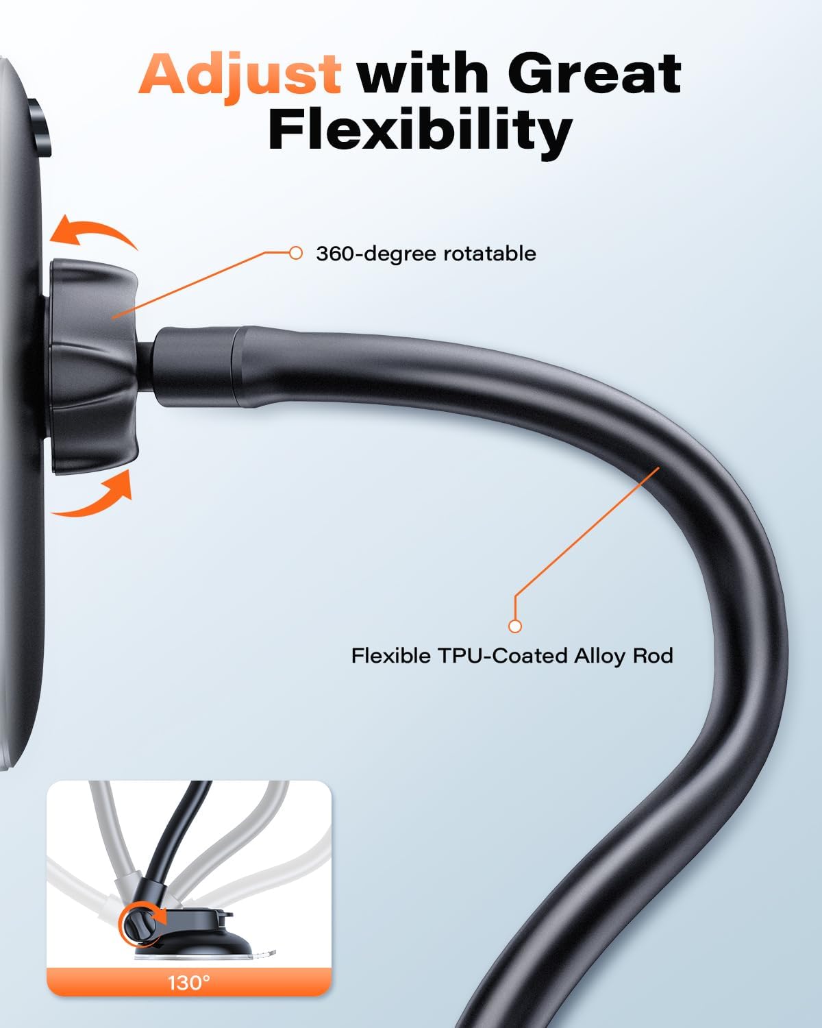 APPS2Car Gooseneck Car Phone Holder Dashboard Windshield Mount Flexible Arm
