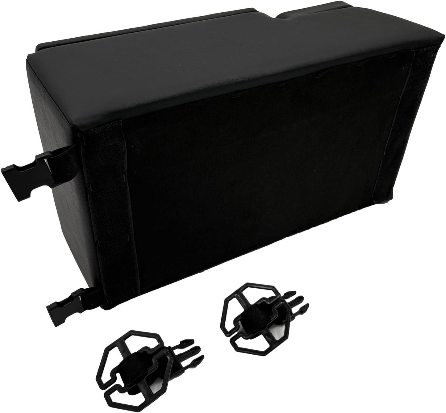 Car Center Console with Cup Holders, Universal Truck Bench Seat Organizer, Back Seat Storage (Black)