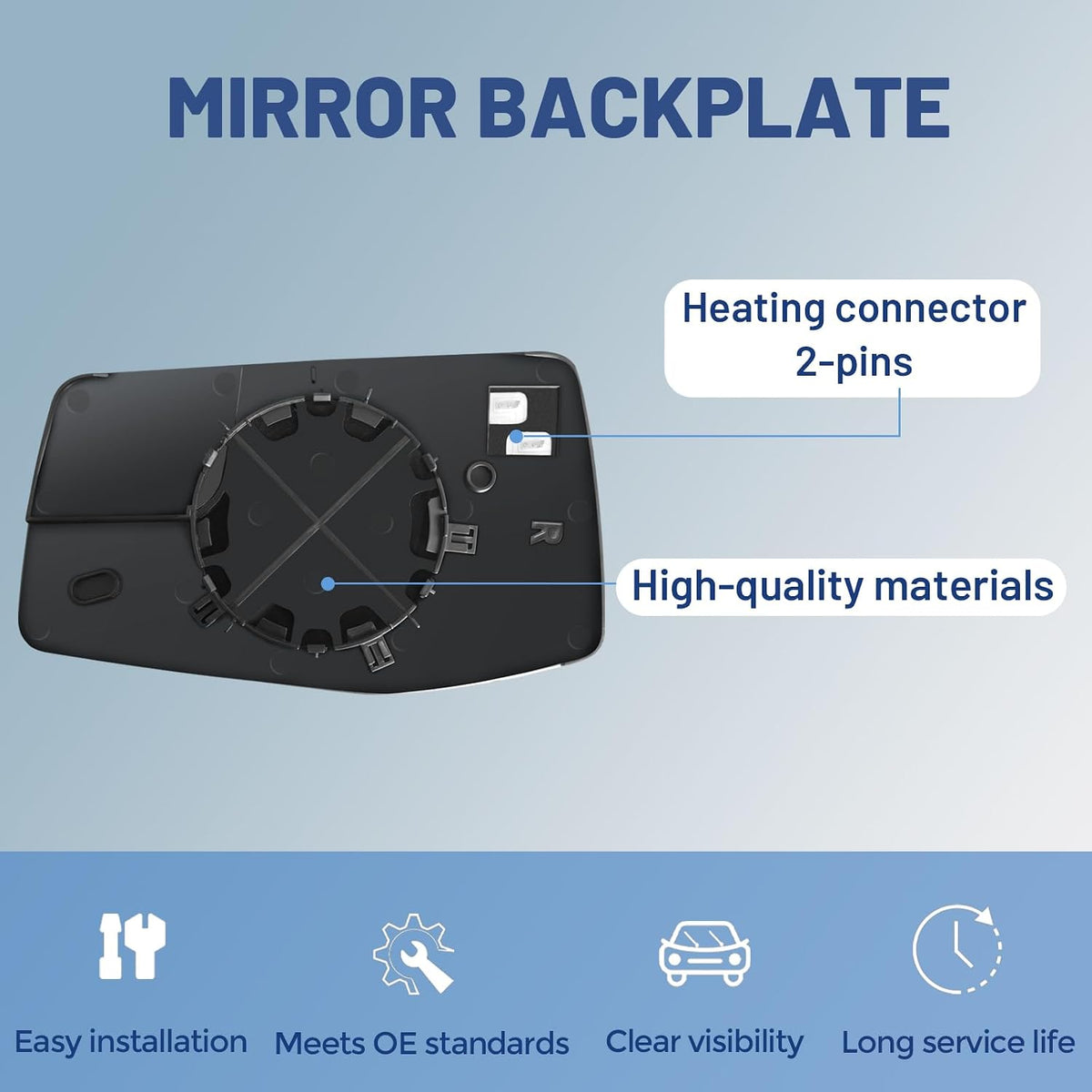 Passenger Side Mirror Glass, Fit for Silverado 1500 19-24