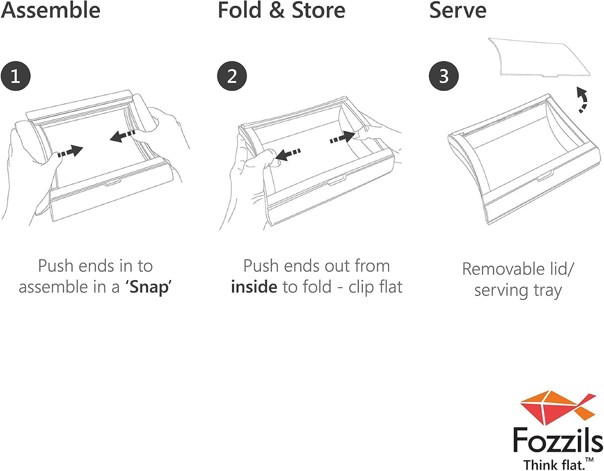 Fozzils Snapfold Fold Box Light Grey/Grey