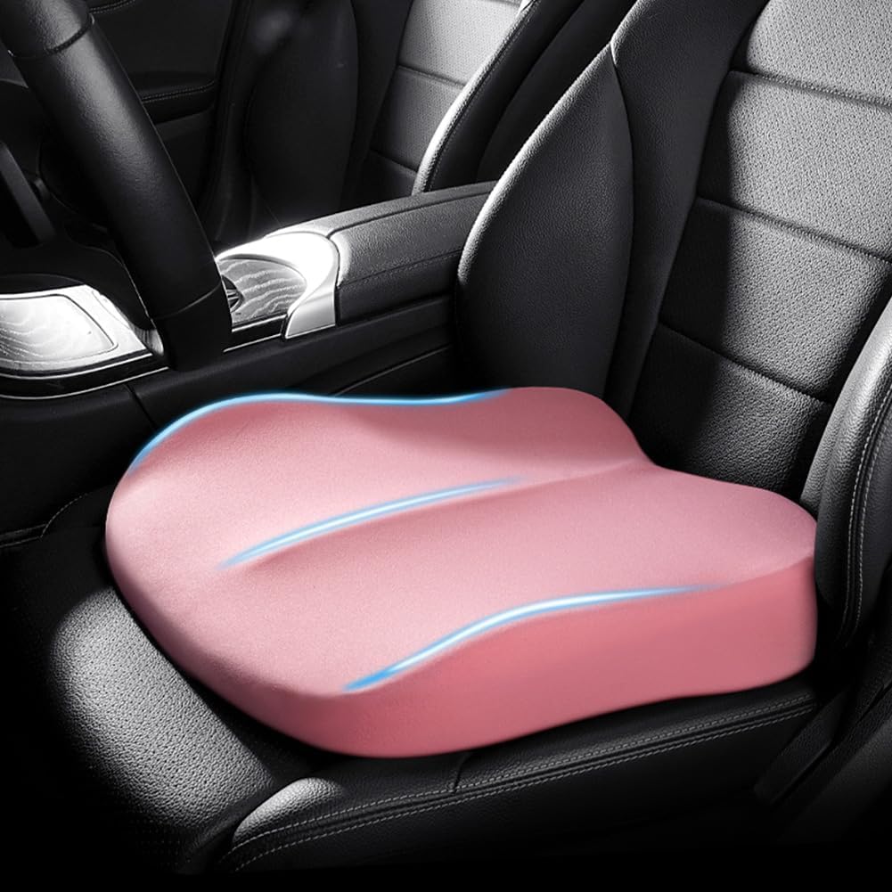 Adult Car Booster Seat Cushion, Car Seat Driver Height Boost Mat Memory Foam Car Seat Cushions Pad Improve Driving View Non-Slip 3D Office Chair Cushion Pressure Relief (Grey)