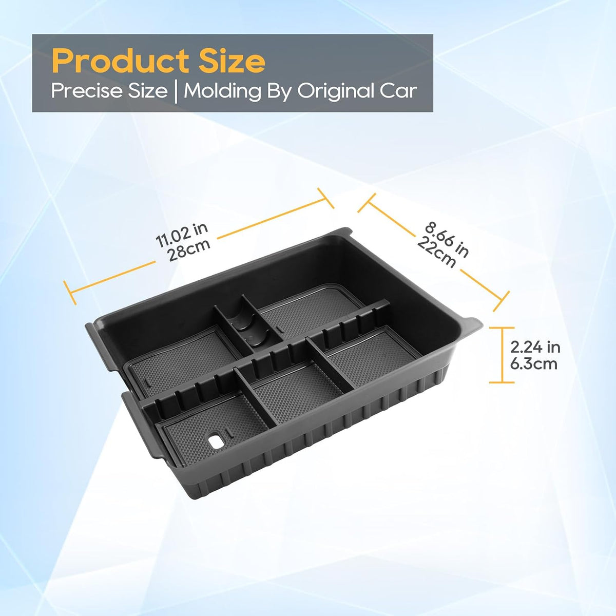LFOTPP Center Console Organizer Tray for 2026 Honda Passport (RTL/TrailSport), ABS Armrest Storage Box Insert, Non-Slip Waterproof Car Accessories,Adjustable Design