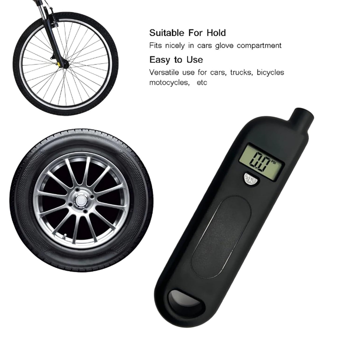 Tyre Pressure Meter Tyre Pressure Gauges 4 Ranges Digital Inflators Non-Slip Grip Used for Car Truck Bicycles Motorbike Upgraded Digital Tire Pressure Gauges Inflators 140PSI 4 Settings for Car Truck