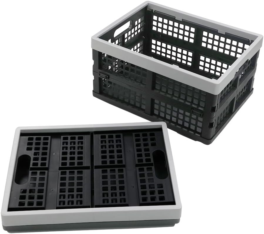 16-Liter Collapsible Storage Crates/Stackable Storage Container Basket, Set of 2