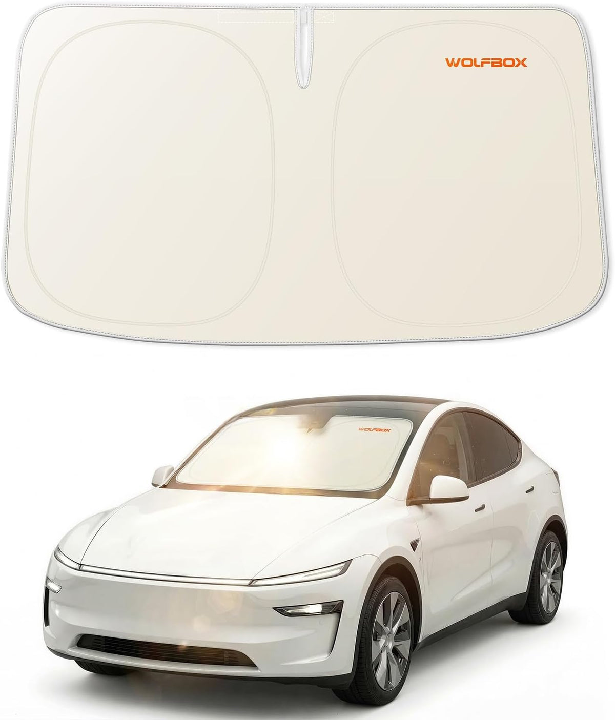 WOLFBOX Thickened Windshield Shade Tesla Model Y Model 3 56'L*37''W