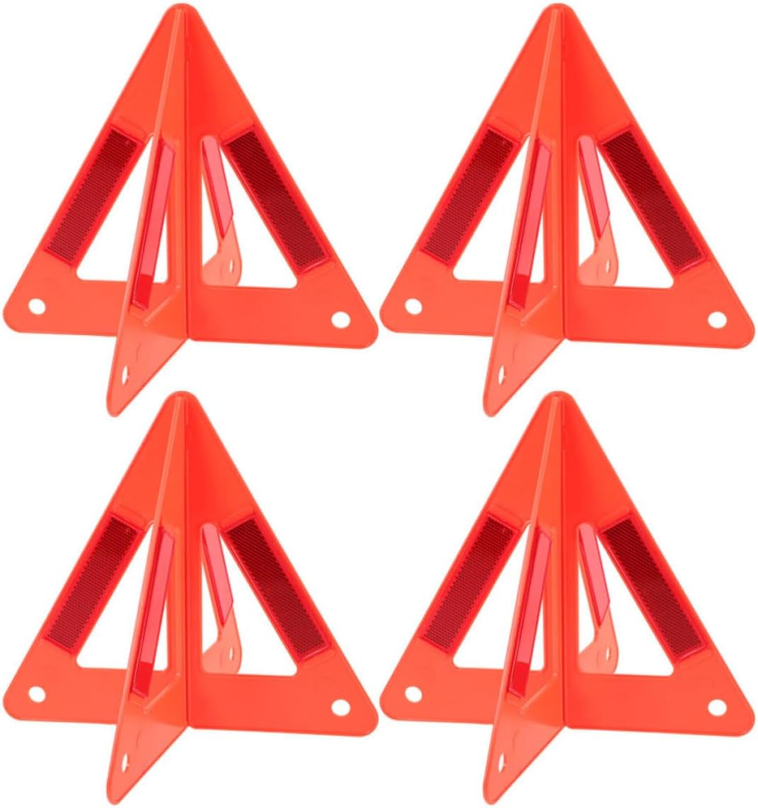 4pcs Reflective Warning Triangles for Vehicles, Roadside Emergency