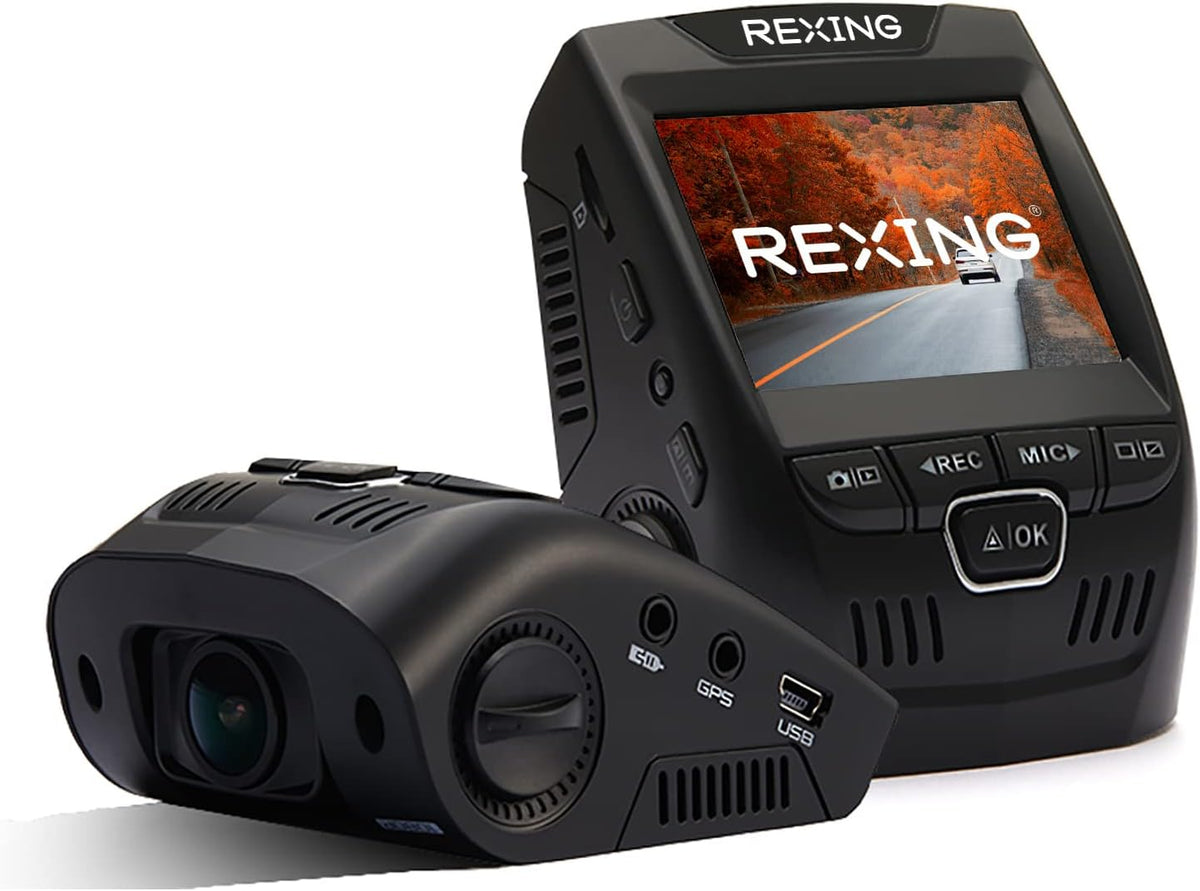 RexingUSA V1 Basic 1080p Dash Cam FHD DVR Car Driving Recorder with 2.4” LCD Screen 170° Wide Angle | G-Sensor | WDR | Parking Monitor | Loop Recording