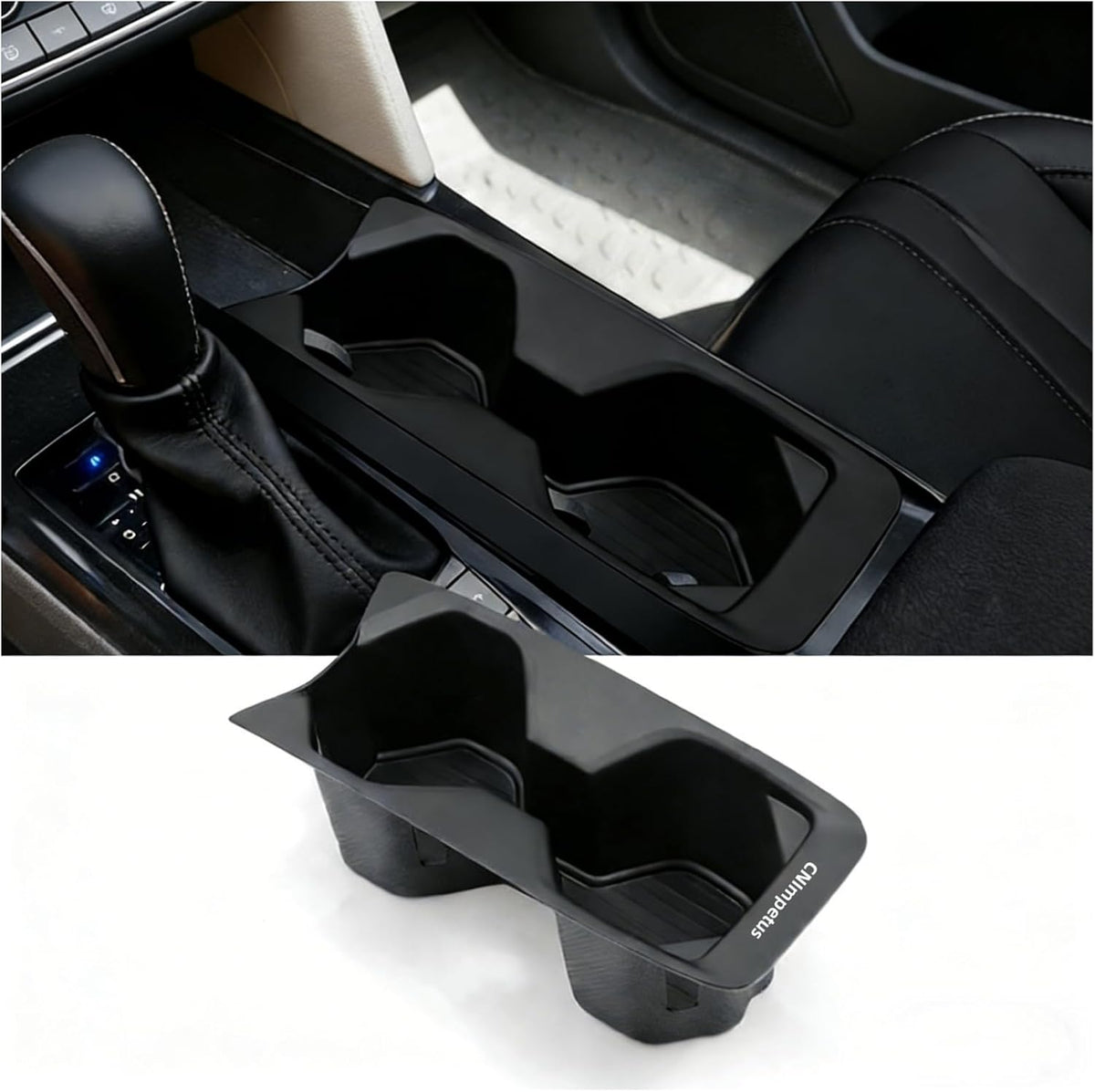 Black TPE Drinking Water Cup Holder Compatible with 2025-2026 Toyota Camry (XSE/XLE/SE/LE), Center Console Shock-Absorbing Cup Holder Drink Organizer for 9th Gen Camry Interior Accessory