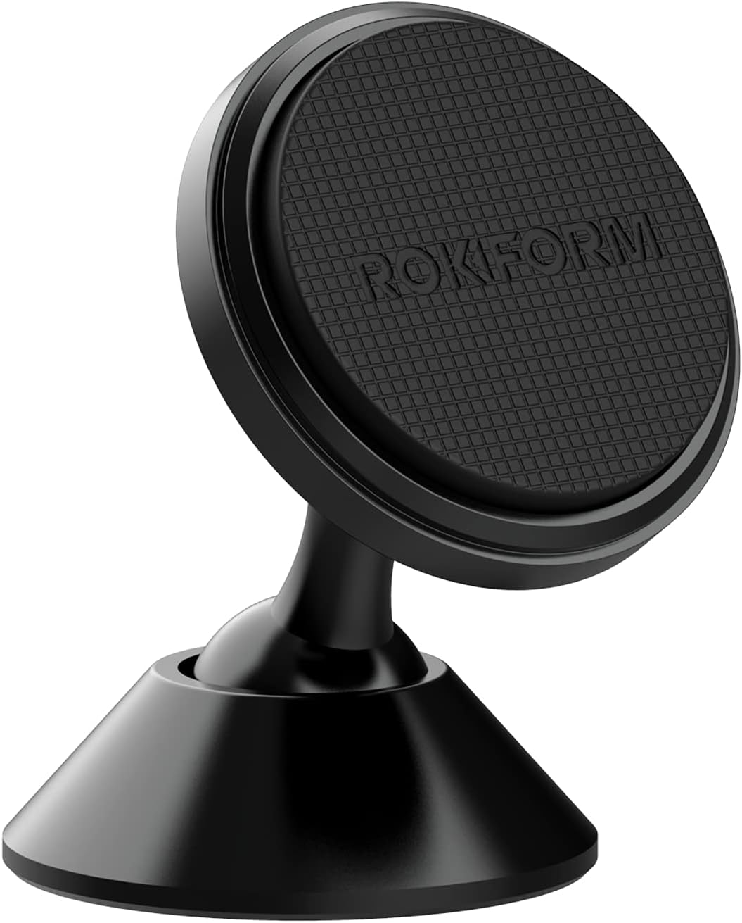Rokform - Adjustable Magnetic Car Mount, 360 Degree Swivel with 3M VHB Tape, Cell Phone Holder, Aluminum Dashboard Phone Mount Stand for Truck Car & Van (Black)