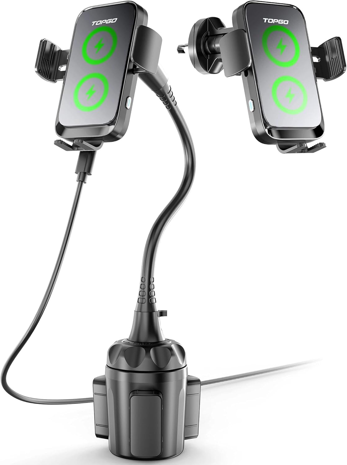 [Upgraded] Cup Holder Phone Holder for Car, Phone Mount Universal Adjustable Gooseneck Cup Holder Cradle Car Mount for Cell Phone iPhone 14,Samsung,LG (Black)