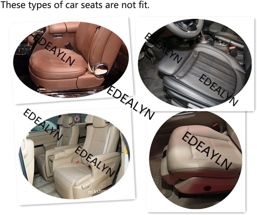 Ultra-Luxury Faux Leather Car Bottom Seat Cover Front Seat Protector Car Seat Cover for Most Four-Door Sedan & SUV,Single Seat Without Backrest 1PCS (W 20.5''× L21''×Thick 0.2'') (3D - Black)