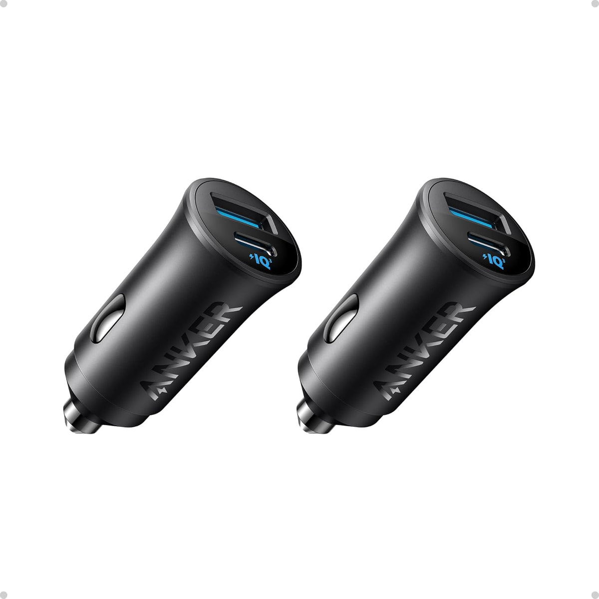 Anker 30W 2-Port PowerIQ 3.0 USB C iPhone Car Charger, Type-C Car Adapter
